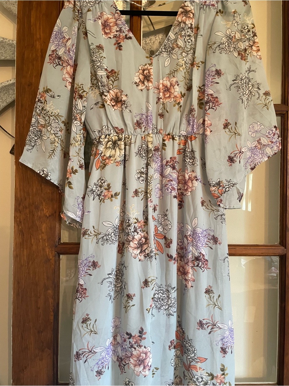 bailey blue Light Blue Floral Wrap Dress - Picture 6 of 6